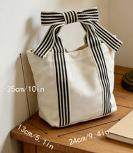 Canvas Striped Bow Totes