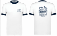 White & Navy Daisy Days 50th Anniversary Ringer T-Shirt